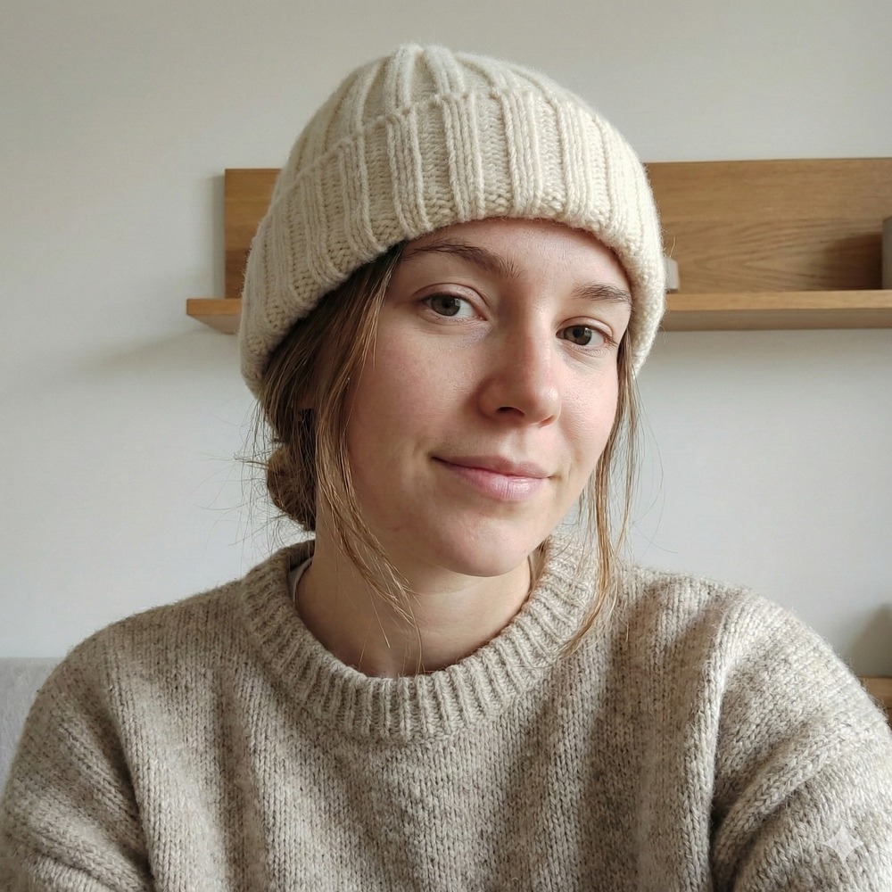 Cableami 100% Cashmere Ribbed Beanie Hat Cream Made in Japan Women Winter Knit